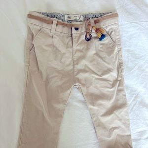 Baby Zara Tan pants w belt